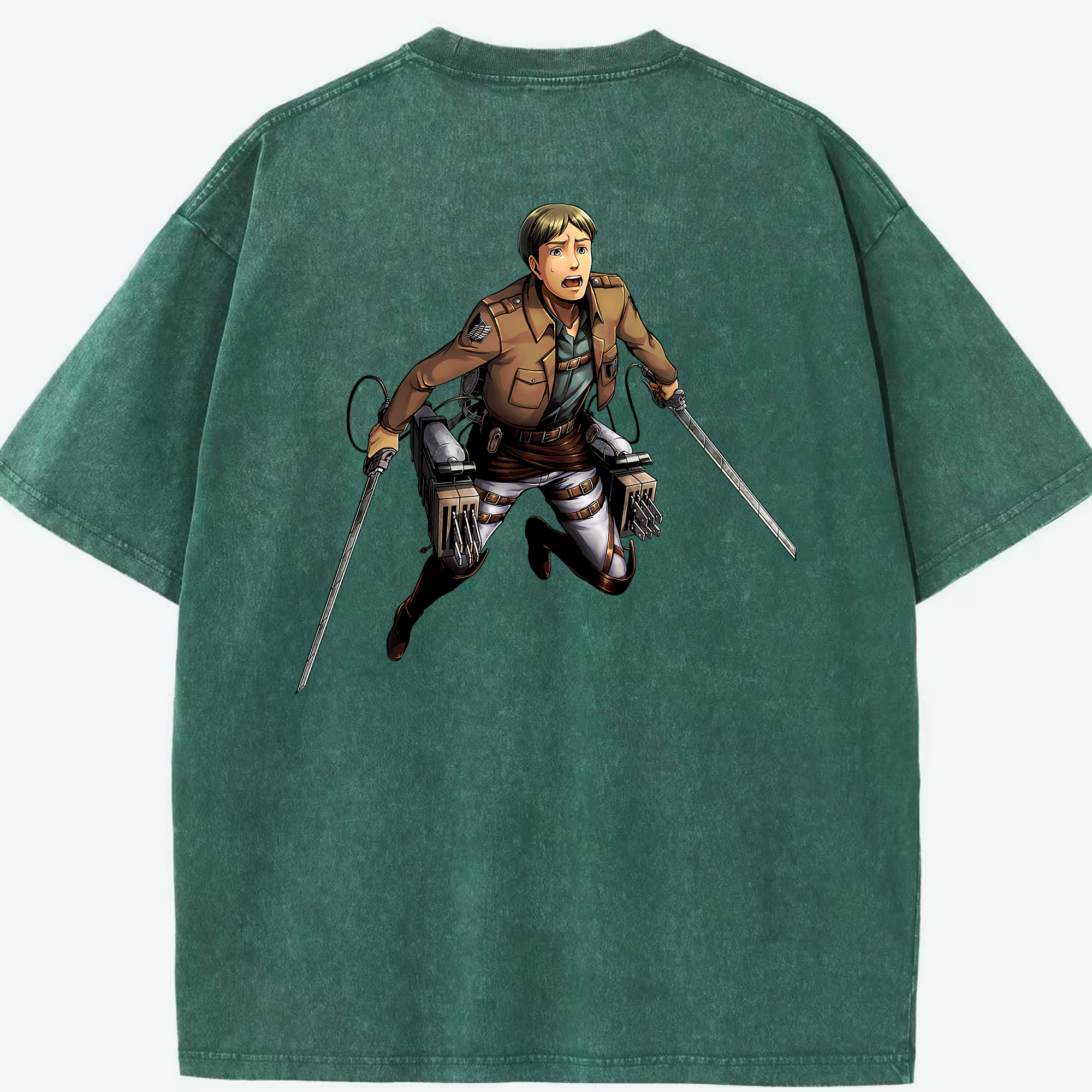 （画像用） 進撃の巨人 Attack on Titan 綿100% ヴィンテージ風 半袖Tシャツ（背面プリント）